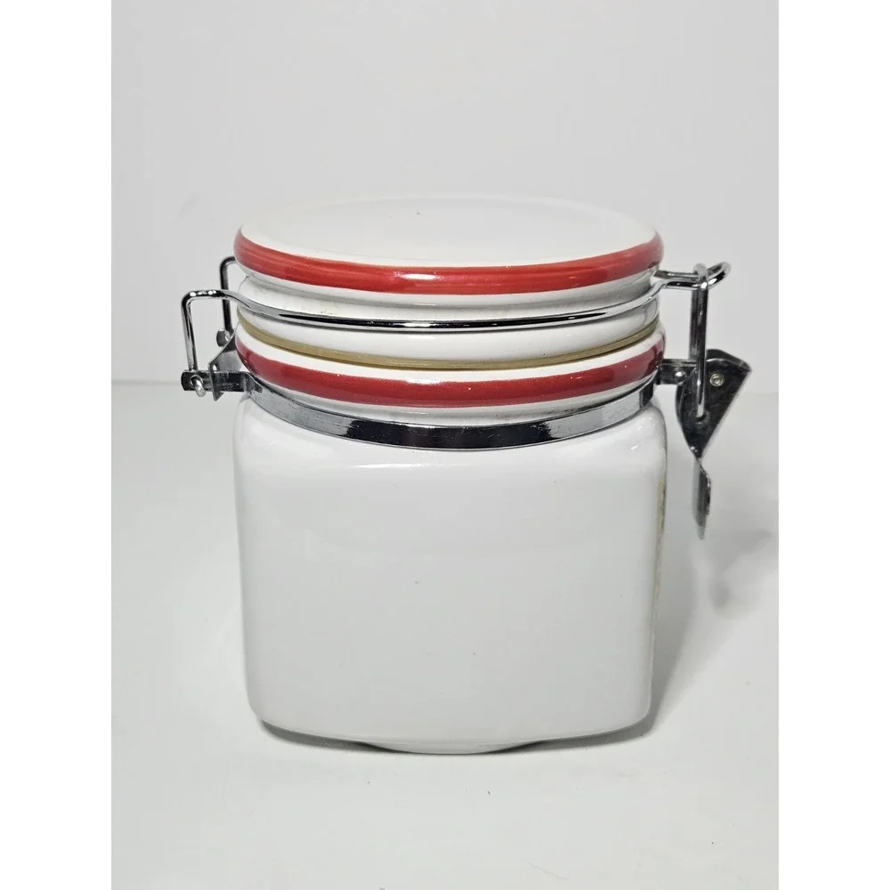 Gingerbread Recipe Ceramic Canister Jar Airtight Locking Lid Vintage 5